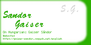 sandor gaiser business card